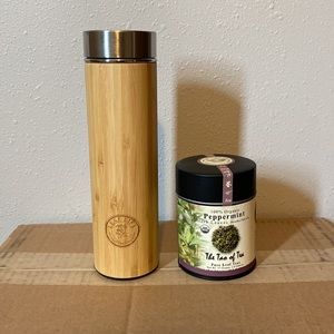 Bamboo and stainless steel tea infuser thermos